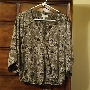 Black and white top.